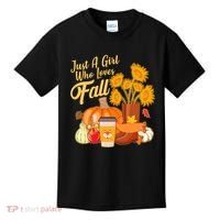 Just A Girl Who Loves Fall Autumn Lover Kids T-Shirt thumb 0