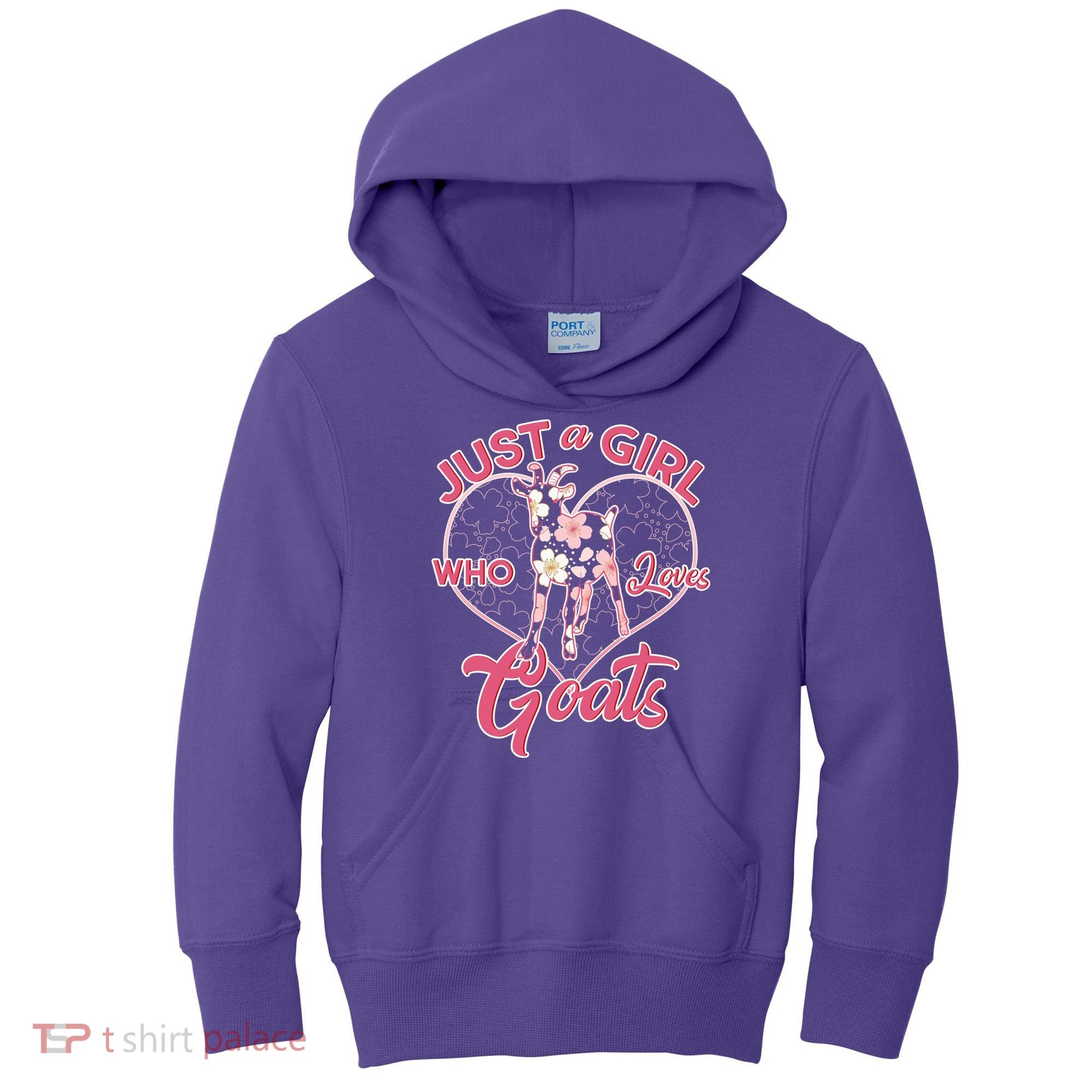 Just A Girl Who Loves Goats Kids Hoodie