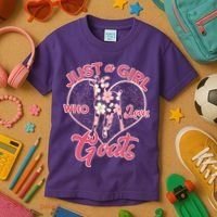 Just A Girl Who Loves Goats Kids T-Shirt thumb 3