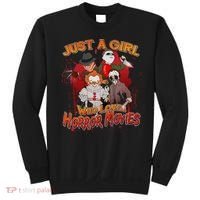 Just A Girl Who Loves Horror Movies Sweatshirt thumb 0
