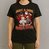 Just A Girl Who Loves Horror Movies T-Shirt thumb 4
