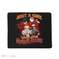 Just A Girl Who Loves Horror Movies Mousepad thumb 0