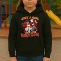 Just A Girl Who Loves Horror Movies Kids Hoodie thumb 3