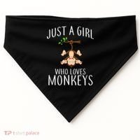 Just A Girl Who Loves Monkeys USA-Made Doggie Bandana thumb 0
