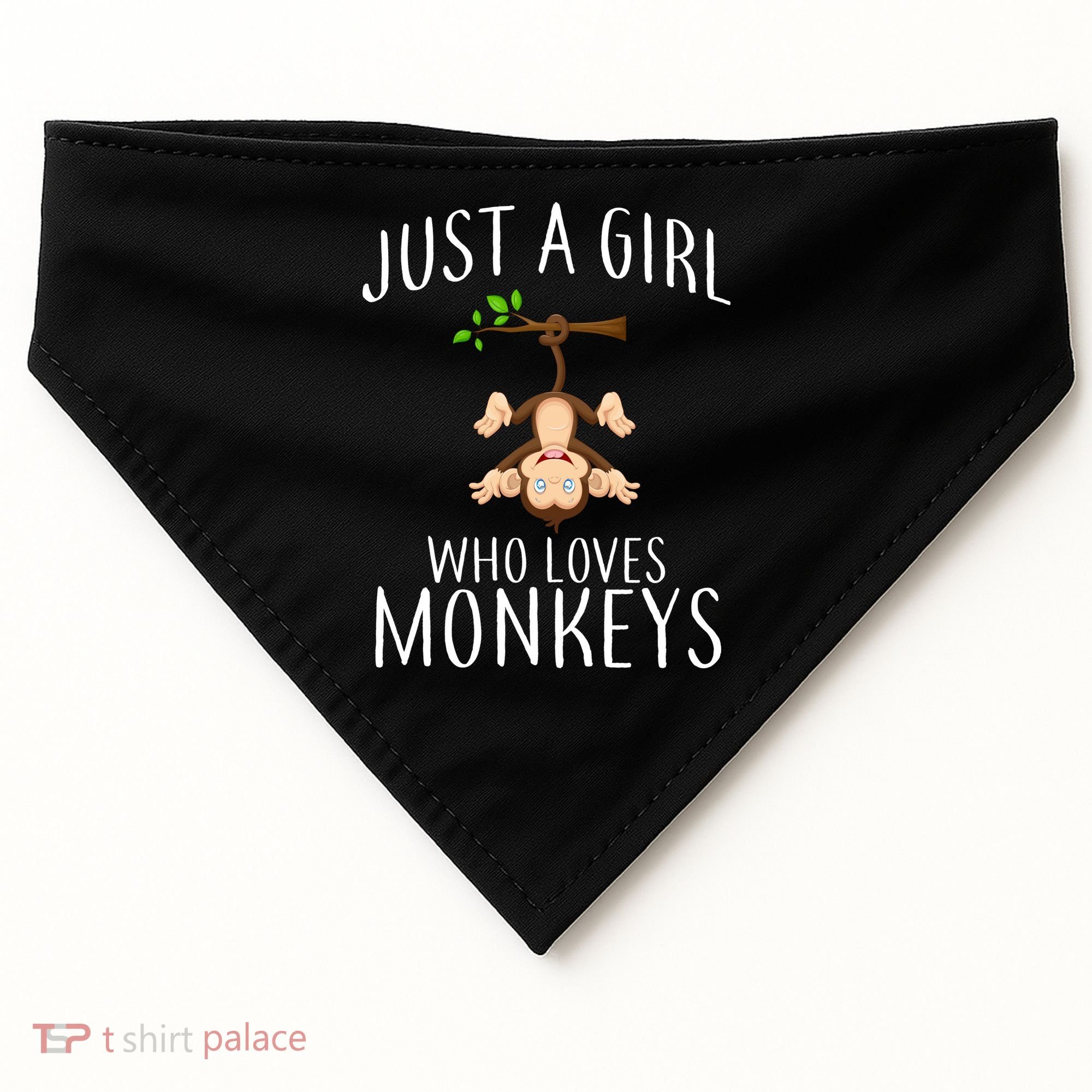 Just A Girl Who Loves Monkeys USA-Made Doggie Bandana
