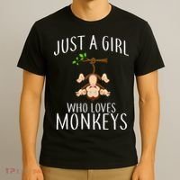 Just A Girl Who Loves Monkeys T-Shirt thumb 3