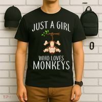 Just A Girl Who Loves Monkeys T-Shirt thumb 6