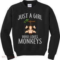 Just A Girl Who Loves Monkeys Kids Sweatshirt thumb 0