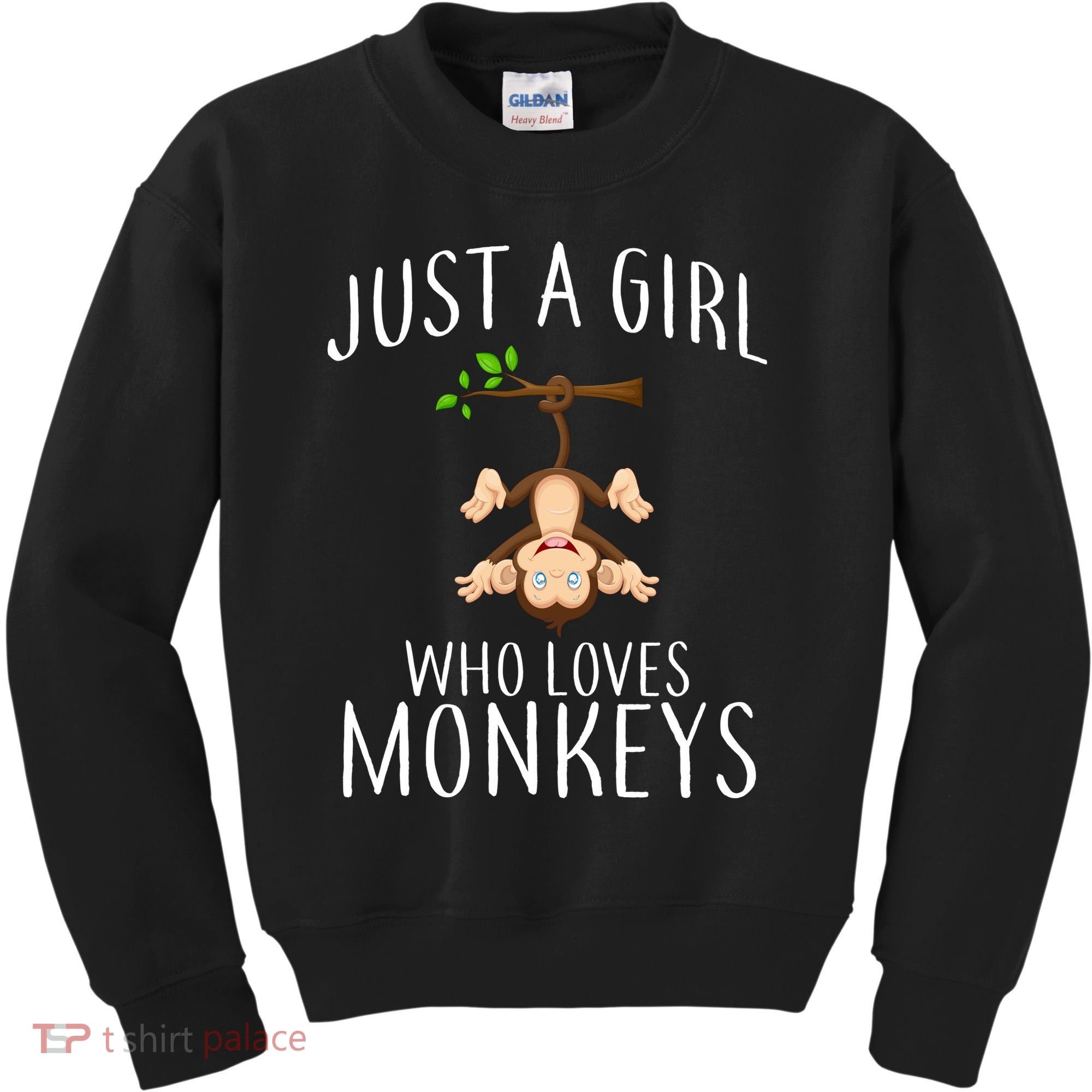 Just A Girl Who Loves Monkeys Kids Sweatshirt