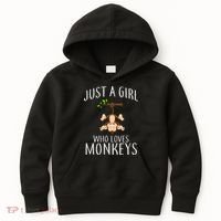 Just A Girl Who Loves Monkeys Kids Hoodie thumb 0