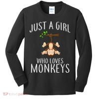 Just A Girl Who Loves Monkeys Kids Long Sleeve Shirt thumb 0