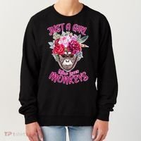 Just A Girl Who Loves Monkeys Cute Women's Sweatshirt thumb 0