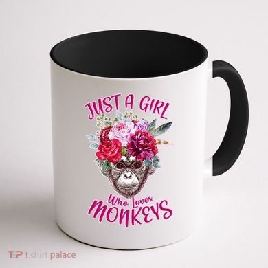Just A Girl Who Loves Monkeys Cute Coffee Mug back