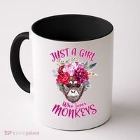Just A Girl Who Loves Monkeys Cute Coffee Mug thumb 0