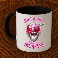 Just A Girl Who Loves Monkeys Cute Coffee Mug thumb 2