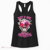 Just A Girl Who Loves Monkeys Cute Women's Tank Top thumb 0