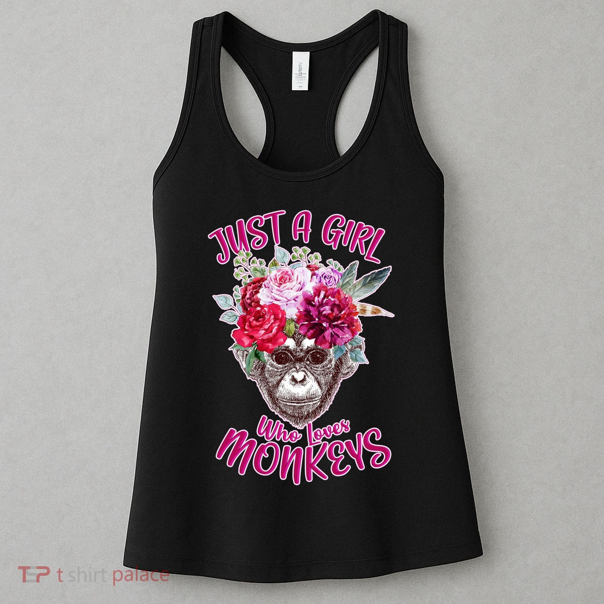 Just A Girl Who Loves Monkeys Cute Women's Tank Top
