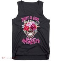 Just A Girl Who Loves Monkeys Cute Tank Top thumb 0
