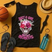 Just A Girl Who Loves Monkeys Cute Tank Top thumb 4