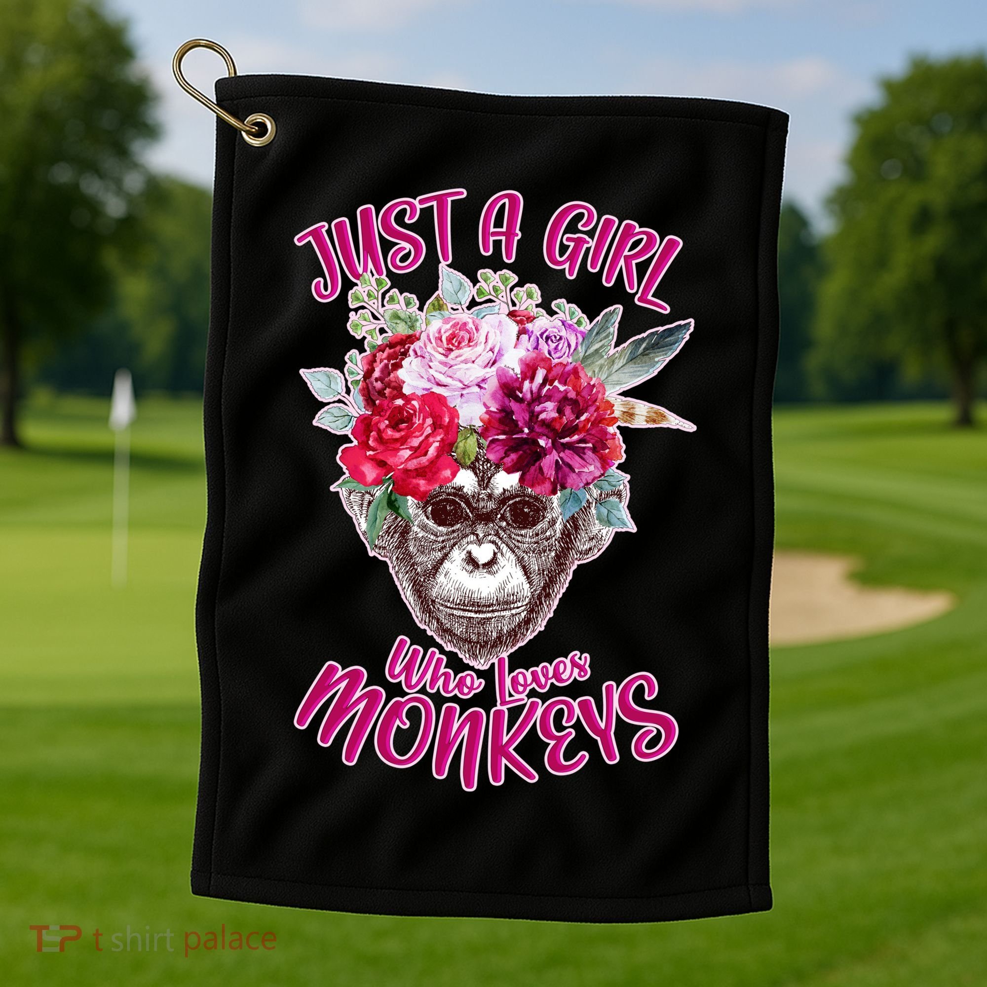 Just A Girl Who Loves Monkeys Cute Golf Towel