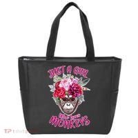 Just A Girl Who Loves Monkeys Cute Tote Bag thumb 0