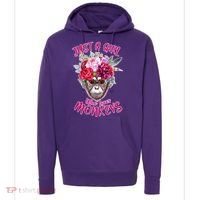 Just A Girl Who Loves Monkeys Cute Hoodie thumb 0