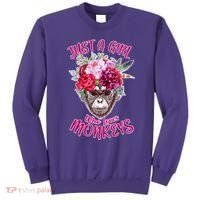 Just A Girl Who Loves Monkeys Cute Sweatshirt thumb 0