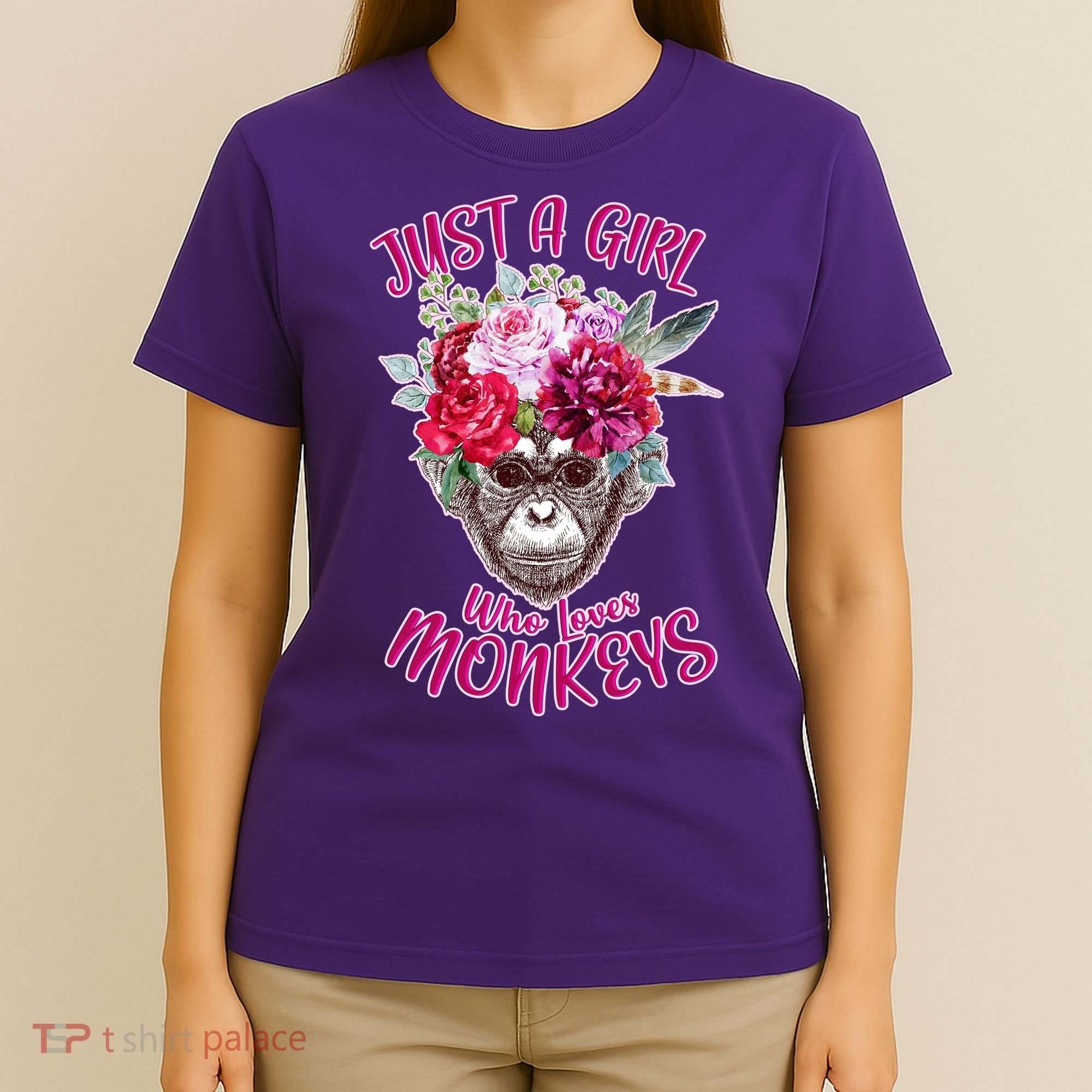 Just A Girl Who Loves Monkeys Cute T-Shirt