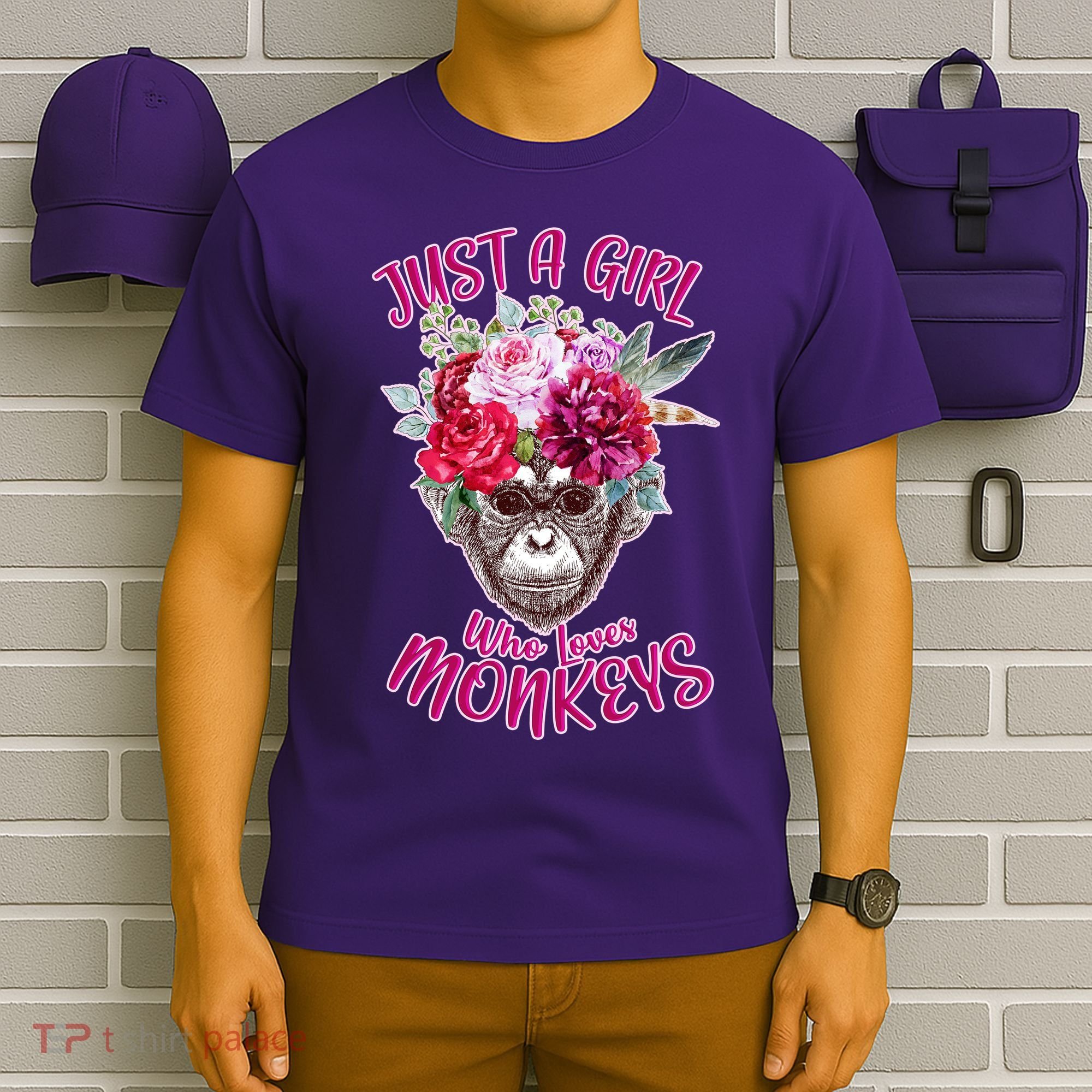 Just A Girl Who Loves Monkeys Cute T-Shirt