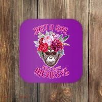 Just A Girl Who Loves Monkeys Cute Coaster thumb 0