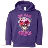 Just A Girl Who Loves Monkeys Cute Toddler Hoodie thumb 0