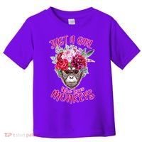 Just A Girl Who Loves Monkeys Cute Toddler T-Shirt thumb 0