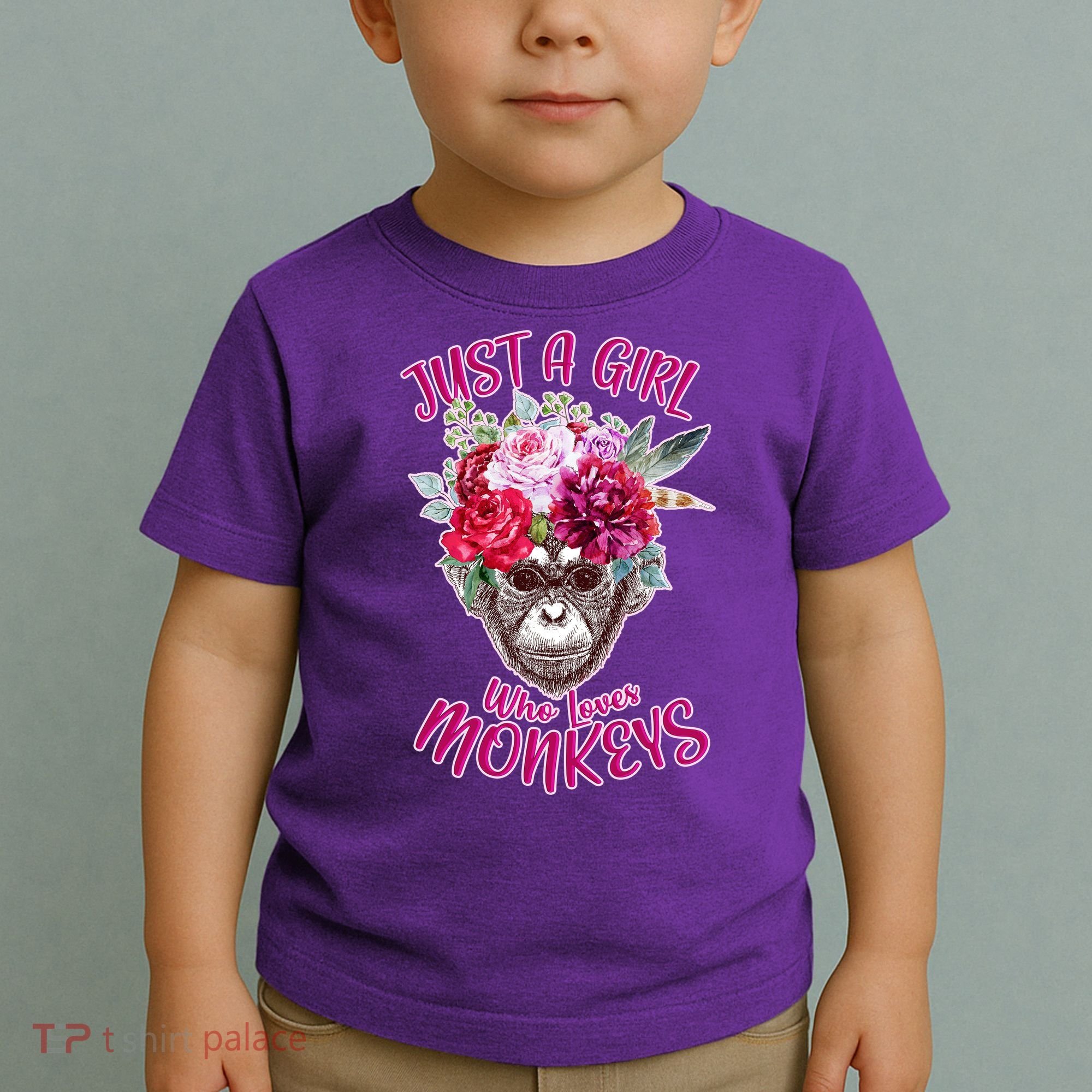 Just A Girl Who Loves Monkeys Cute Toddler T-Shirt
