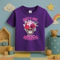 Just A Girl Who Loves Monkeys Cute Toddler T-Shirt thumb 3