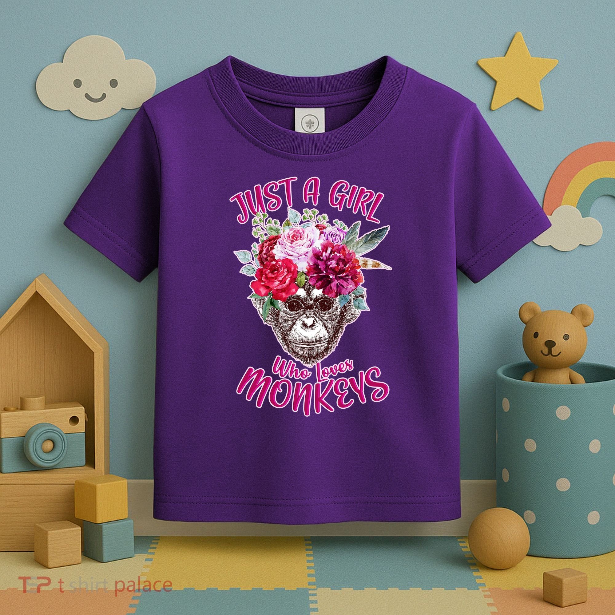 Just A Girl Who Loves Monkeys Cute Toddler T-Shirt
