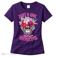 Just A Girl Who Loves Monkeys Cute Women's T-Shirt thumb 0