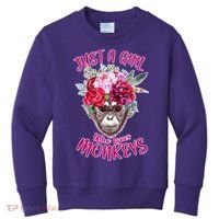 Just A Girl Who Loves Monkeys Cute Kids Sweatshirt thumb 0
