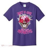Just A Girl Who Loves Monkeys Cute Kids T-Shirt thumb 0