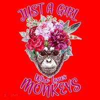 Just A Girl Who Loves Monkeys Cute Santa Hat thumb 1