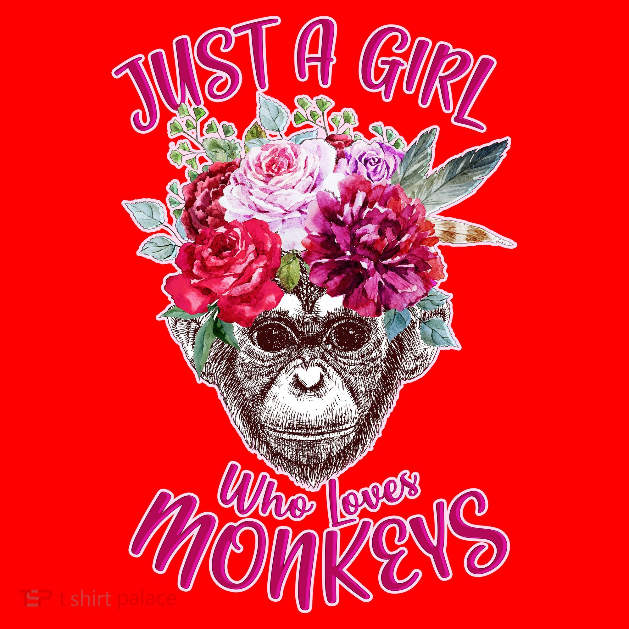 Just A Girl Who Loves Monkeys Cute Santa Hat