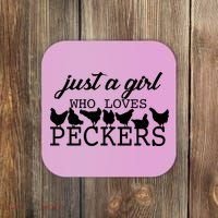 Just A Girl Who Loves Peckers Coaster thumb 0
