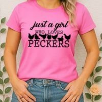 Just A Girl Who Loves Peckers Women's T-Shirt thumb 2