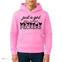 Just A Girl Who Loves Peckers Kids Hoodie thumb 4