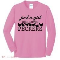 Just A Girl Who Loves Peckers Kids Long Sleeve Shirt thumb 0