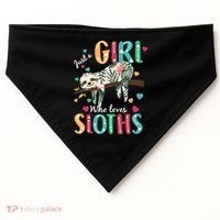 Just A Girl Who Loves Sloths USA-Made Doggie Bandana thumb 0