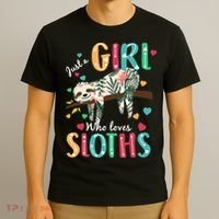 Just A Girl Who Loves Sloths T-Shirt thumb 3