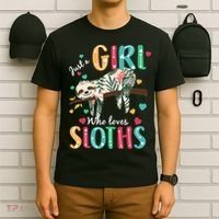 Just A Girl Who Loves Sloths T-Shirt thumb 6