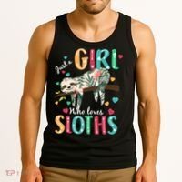 Just A Girl Who Loves Sloths Tank Top thumb 3