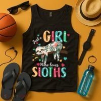 Just A Girl Who Loves Sloths Tank Top thumb 4
