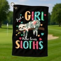 Just A Girl Who Loves Sloths Golf Towel thumb 1